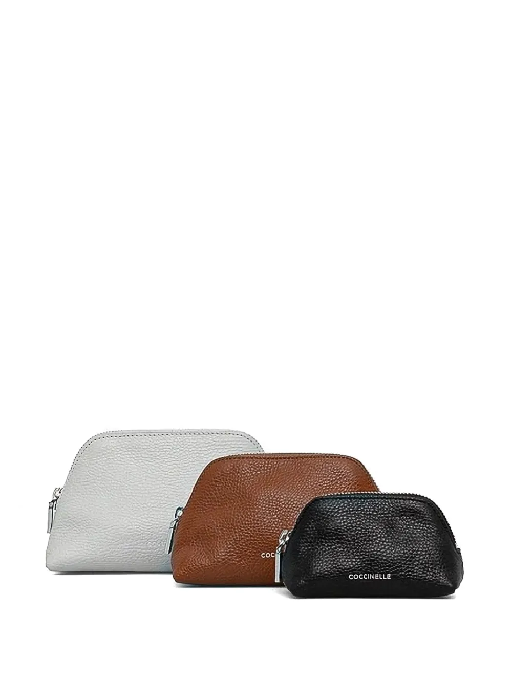 Coccinelle zip-top curved make-up bag | White | Image 1