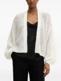 BOSS balloon-sleeve open-front cardigan - White