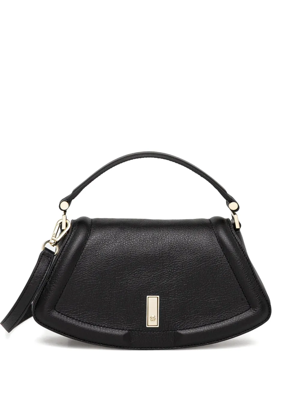 Hugo Boss Ariell Curved Top-handle Satchel In Black