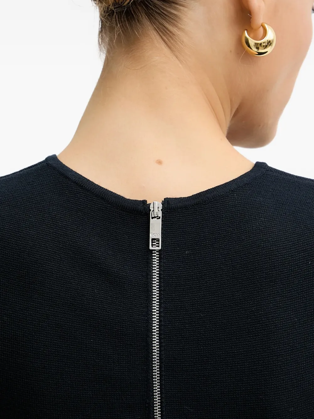 BOSS zip-fastening sleeveless blouse Blauw