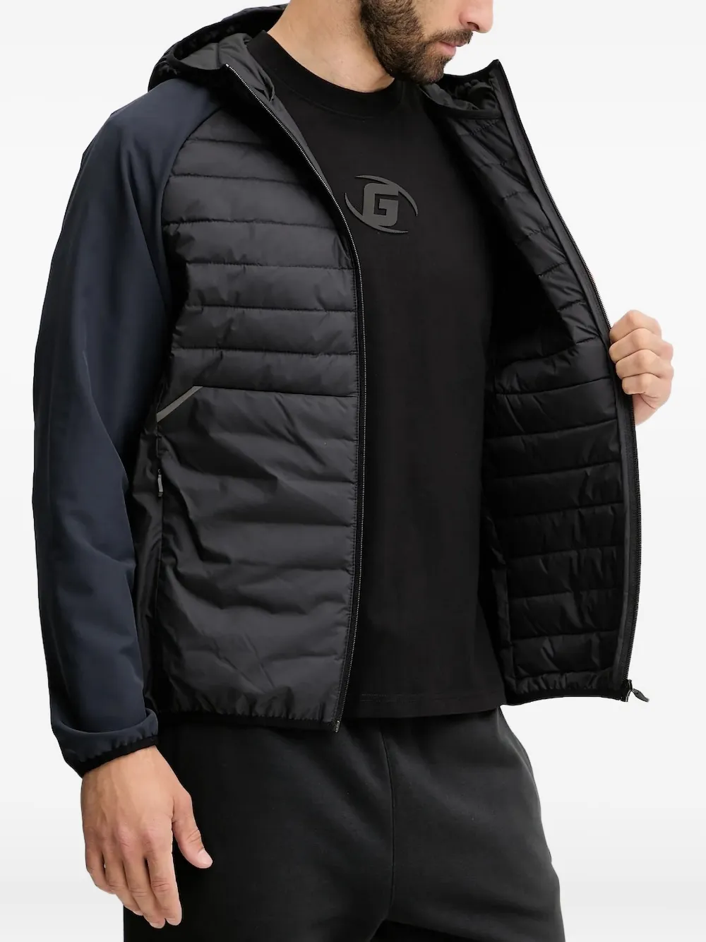 BOSS quilted hooded jacket | Blue | Image 1