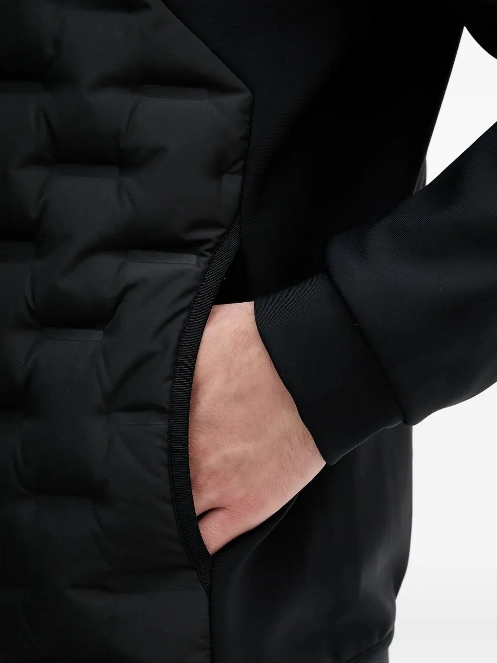Hugo Boss Quilted Hooded Jacket In Black