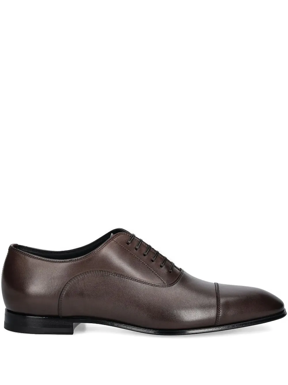 BOSS leather lace-up oxford shoes Brown