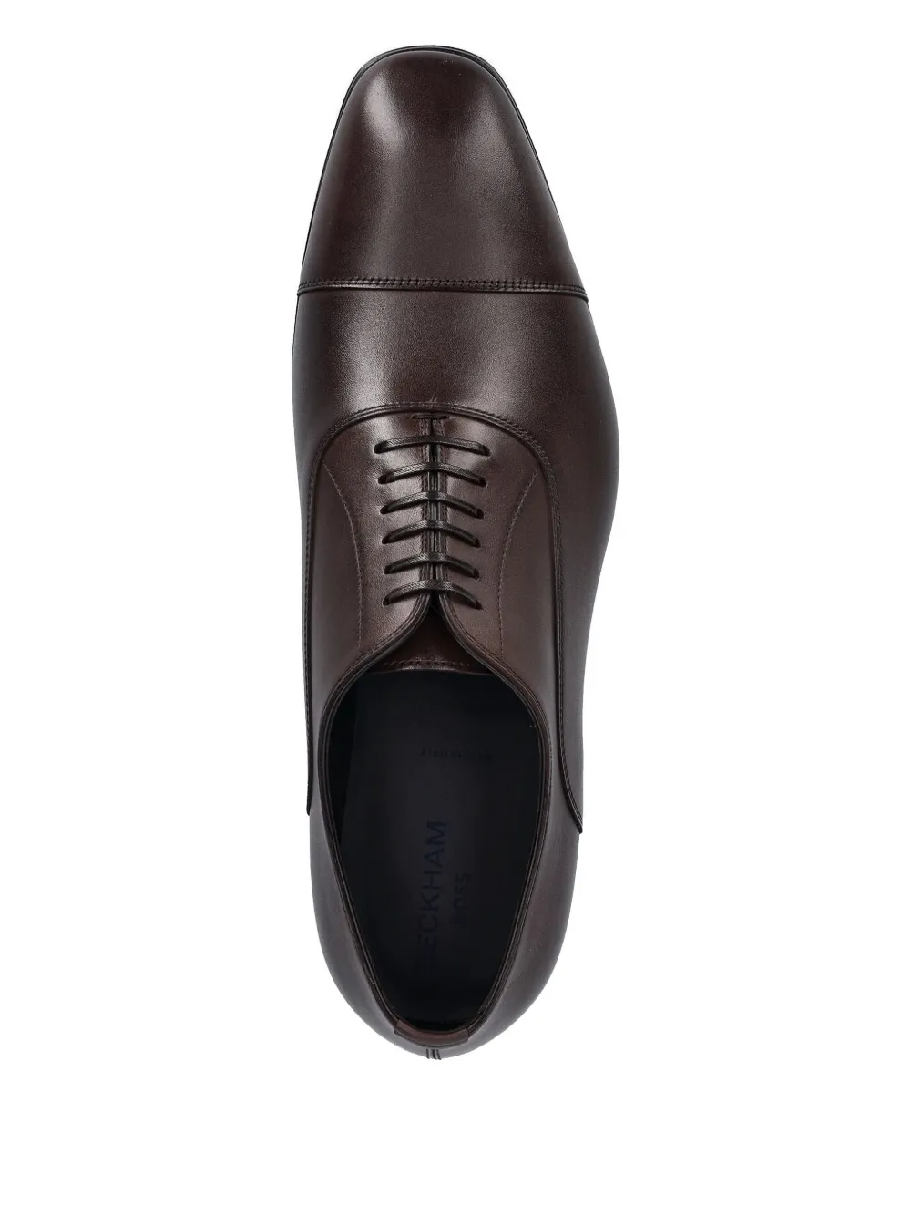 BOSS leather lace-up oxford shoes Brown