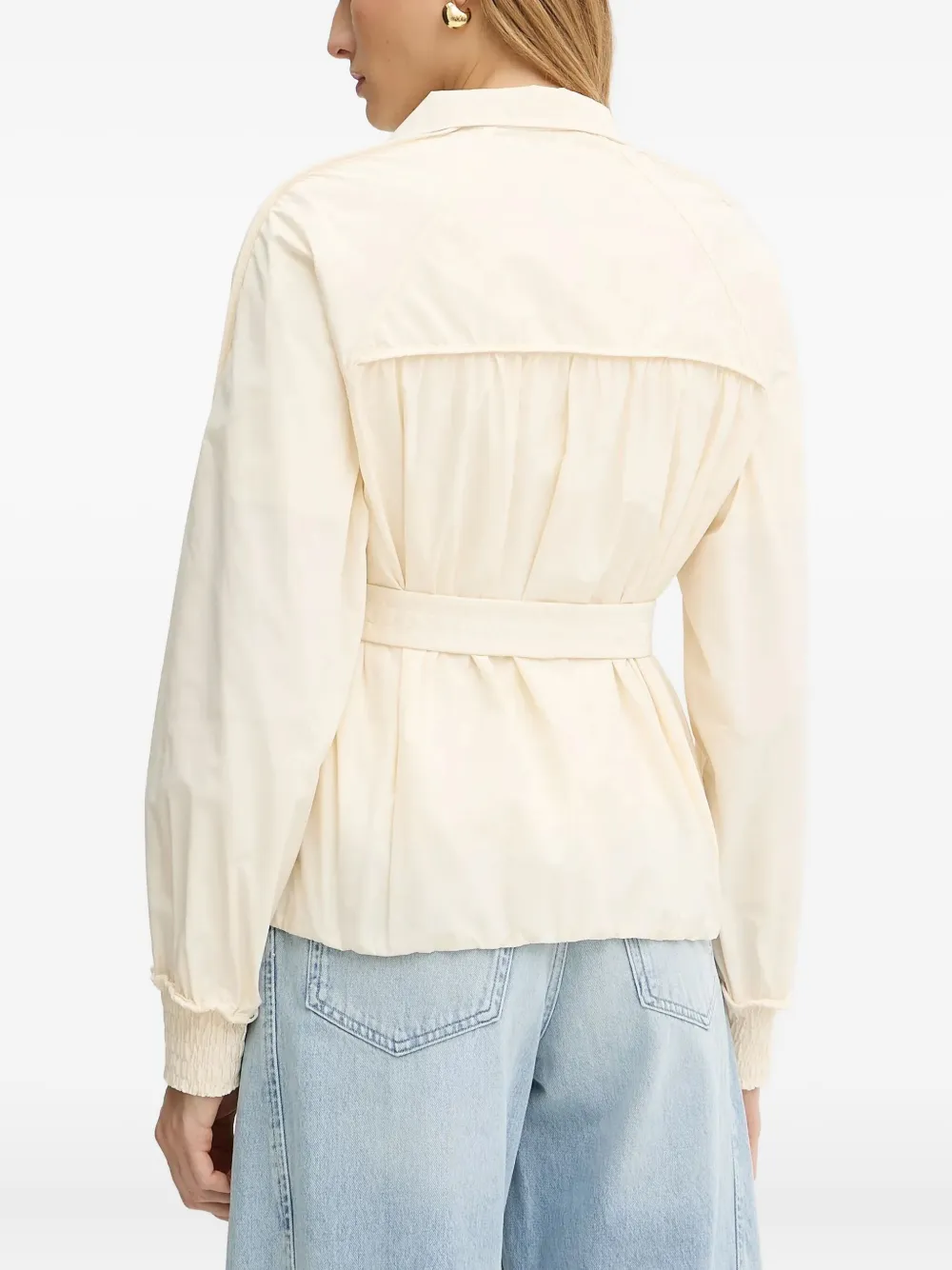 BOSS smocked-panel elasticated jacket Beige