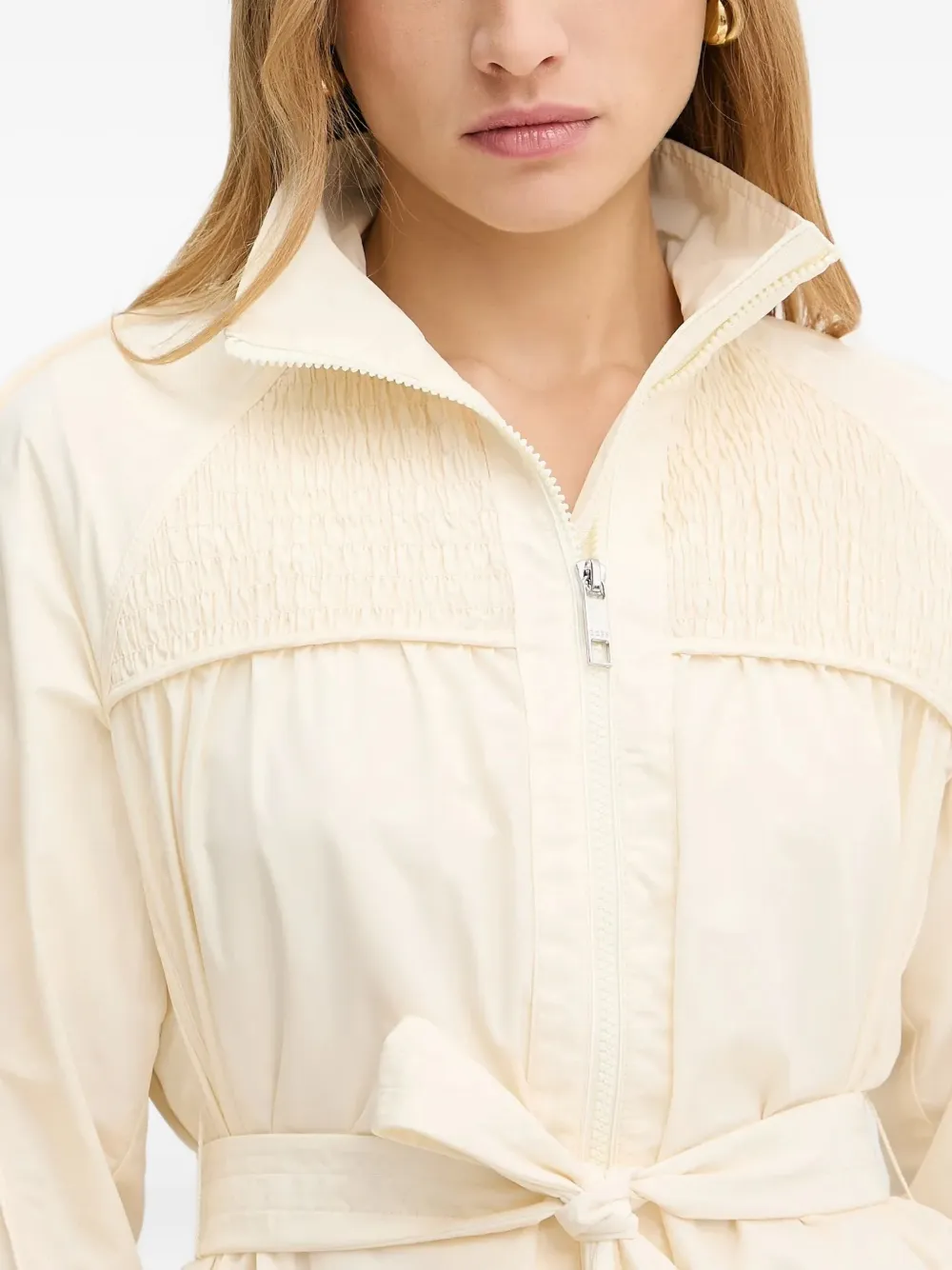BOSS smocked-panel elasticated jacket Beige