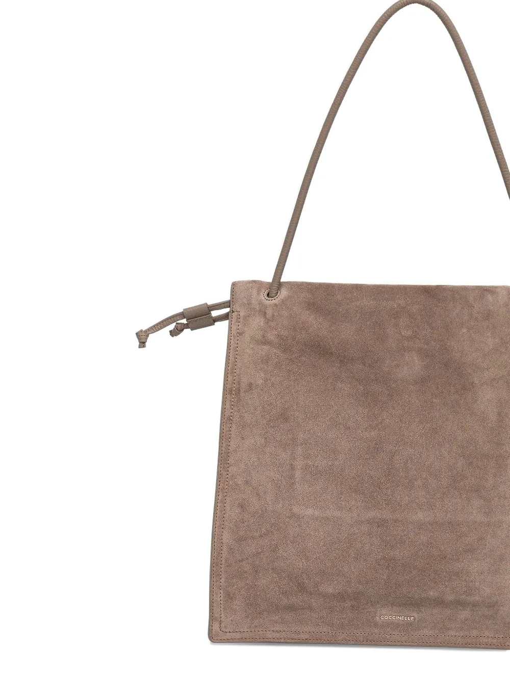 Coccinelle large Dulse embossed-logo suede tote bag Bruin