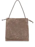 Coccinelle large Dulse embossed-logo suede tote bag - Brown