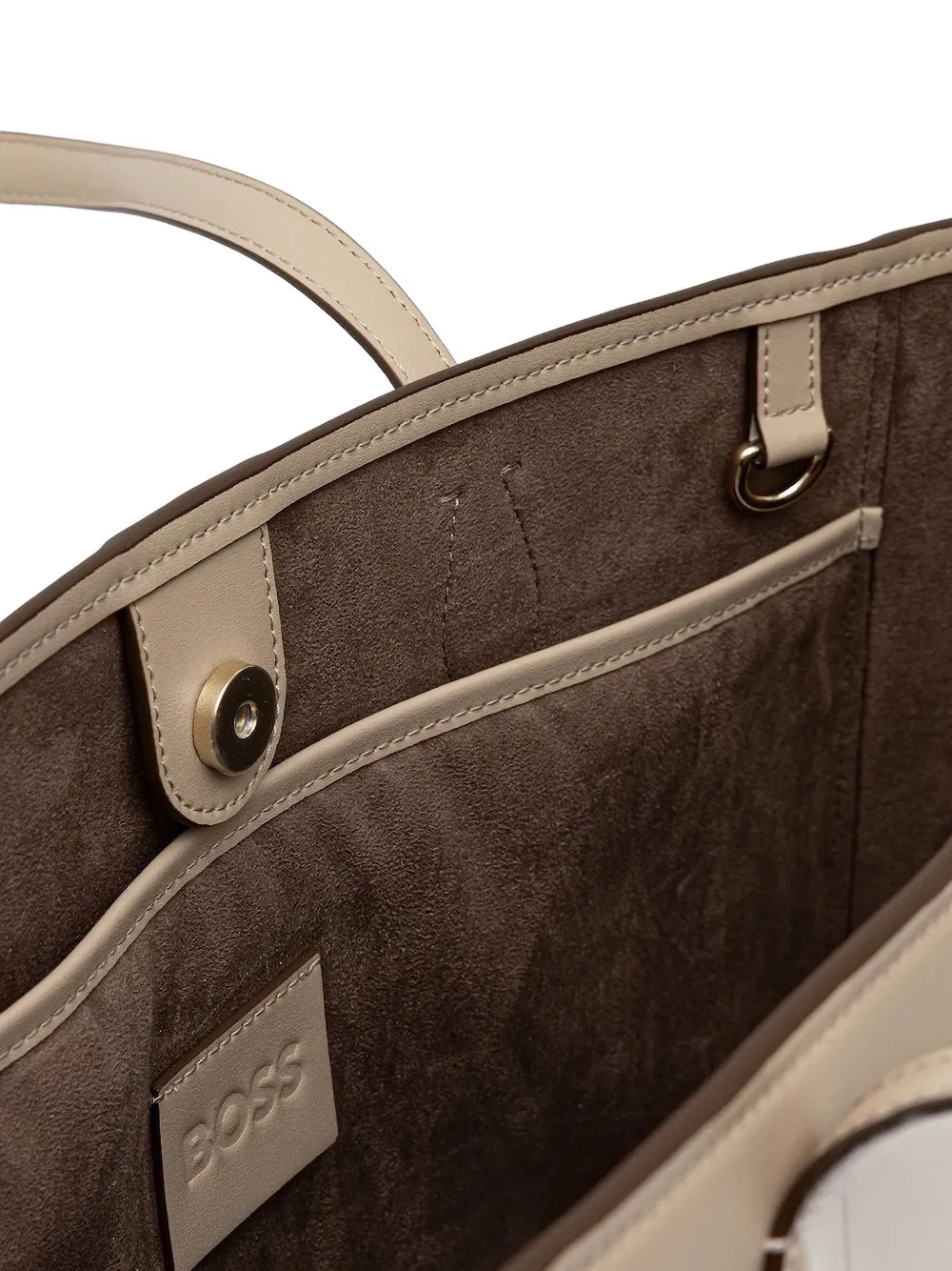 BOSS Numah logo-plaque shoulder bag Beige