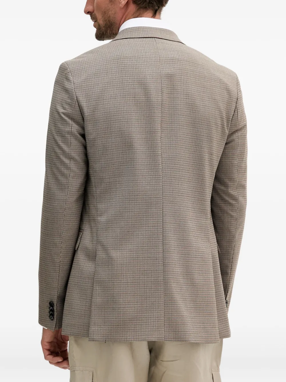 BOSS Geruite blazer Beige