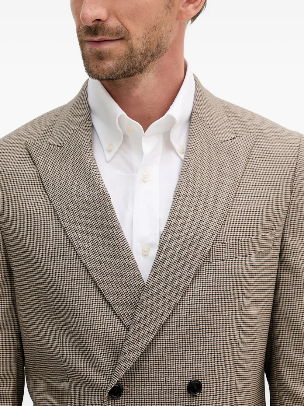 BOSS Geruite blazer Beige