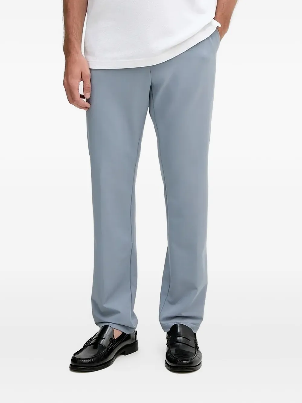BOSS logo-detail straight-leg trousers | Grey | Image 1