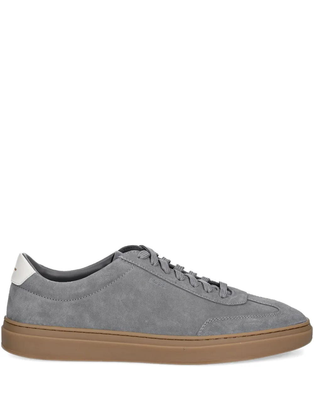 BOSS suede leather low-top sneakers Grey