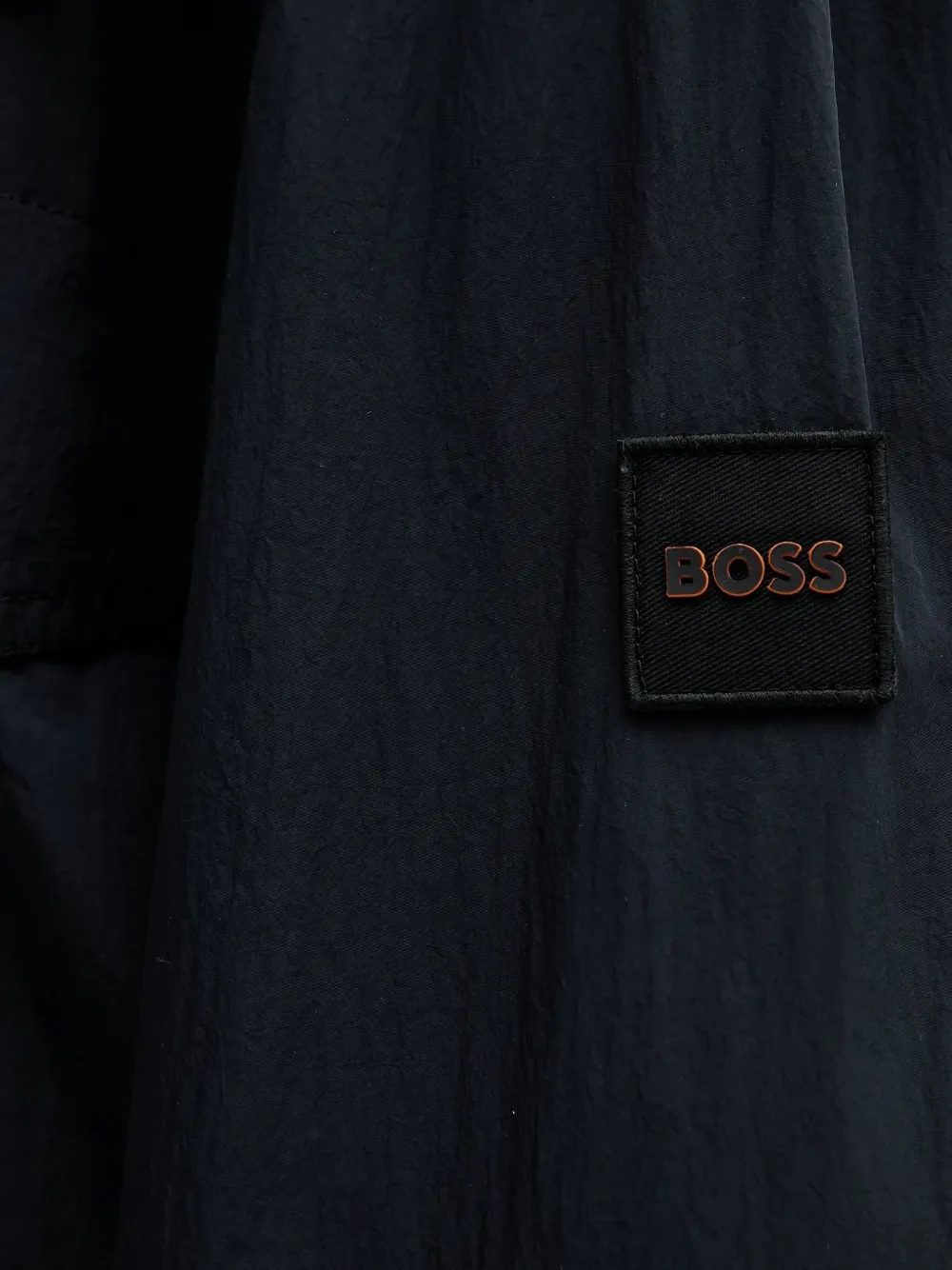 BOSS logo-patch hooded jacket Blauw