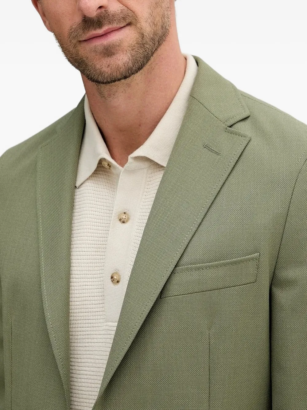 Hugo Boss Notched-lapel Single-breasted Blazer In Green
