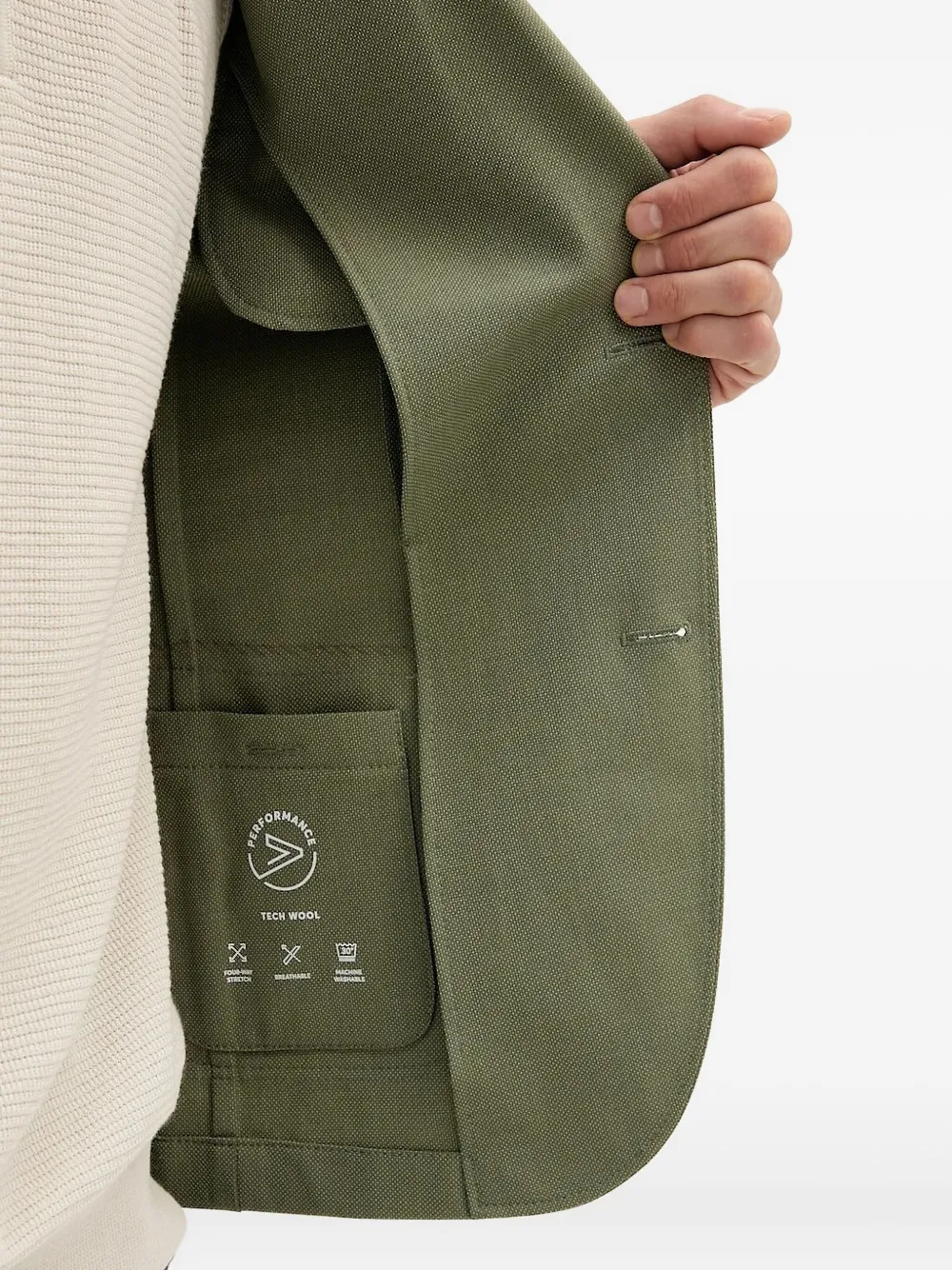 Hugo Boss Notched-lapel Single-breasted Blazer In Green