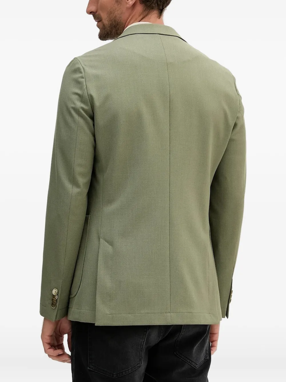 Hugo Boss Notched-lapel Single-breasted Blazer In Green