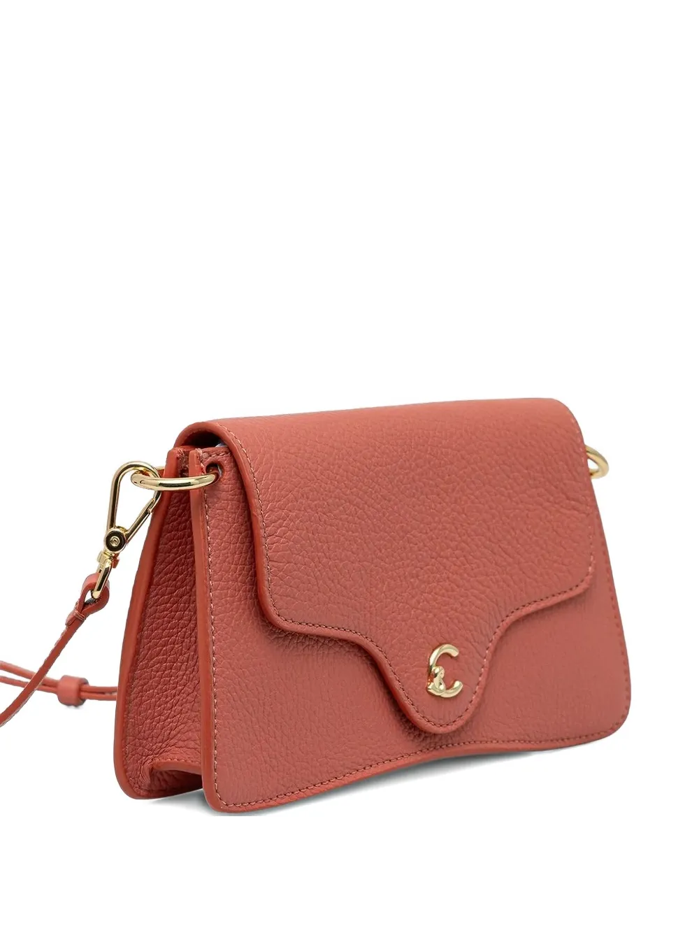 Coccinelle C-Me grained-textured flap cross body bag Rood
