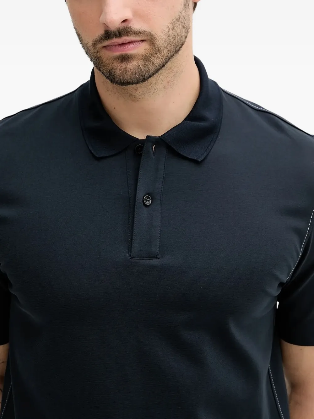 BOSS stitch polo shirt Blauw