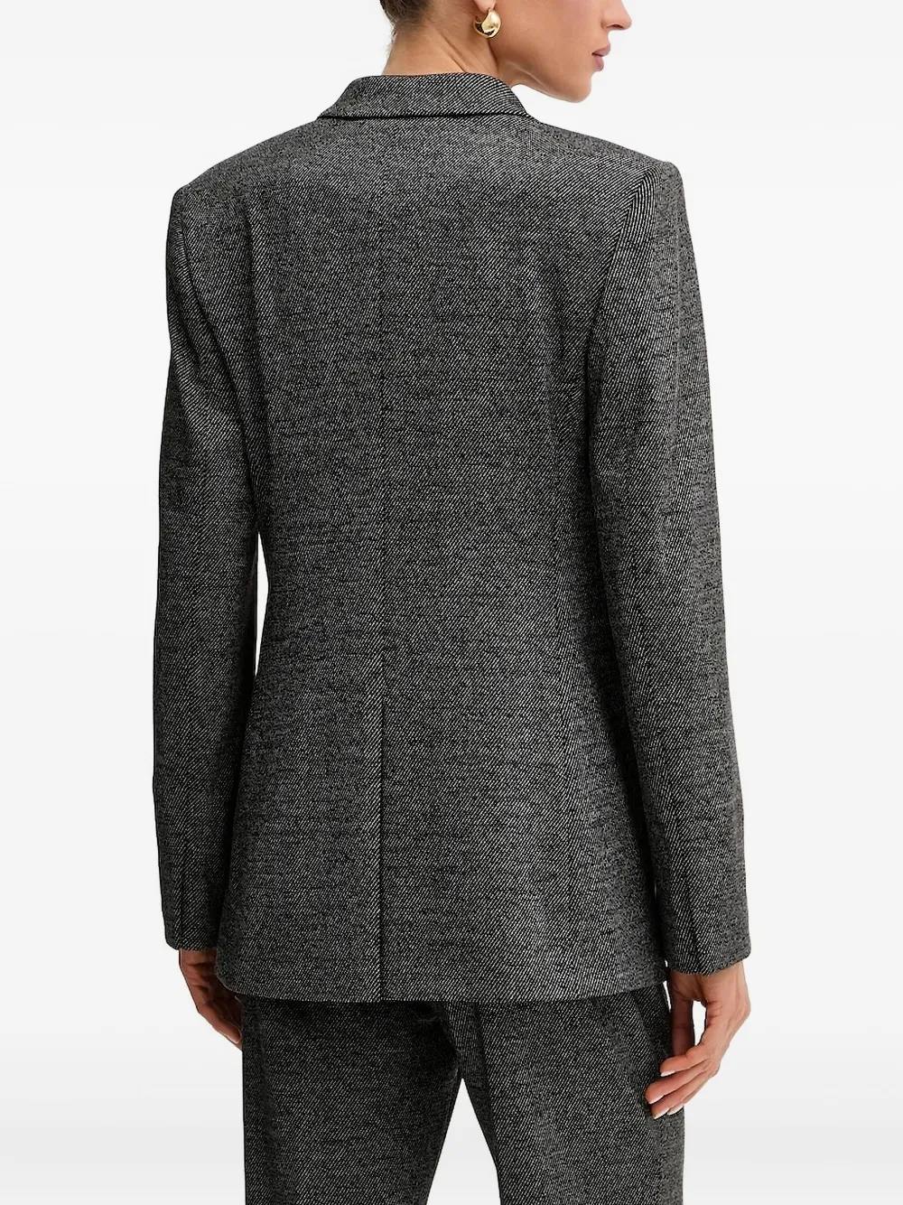 BOSS pinstripe peak-lapel blazer Grijs