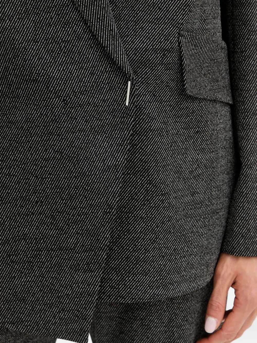 BOSS pinstripe peak-lapel blazer Grijs