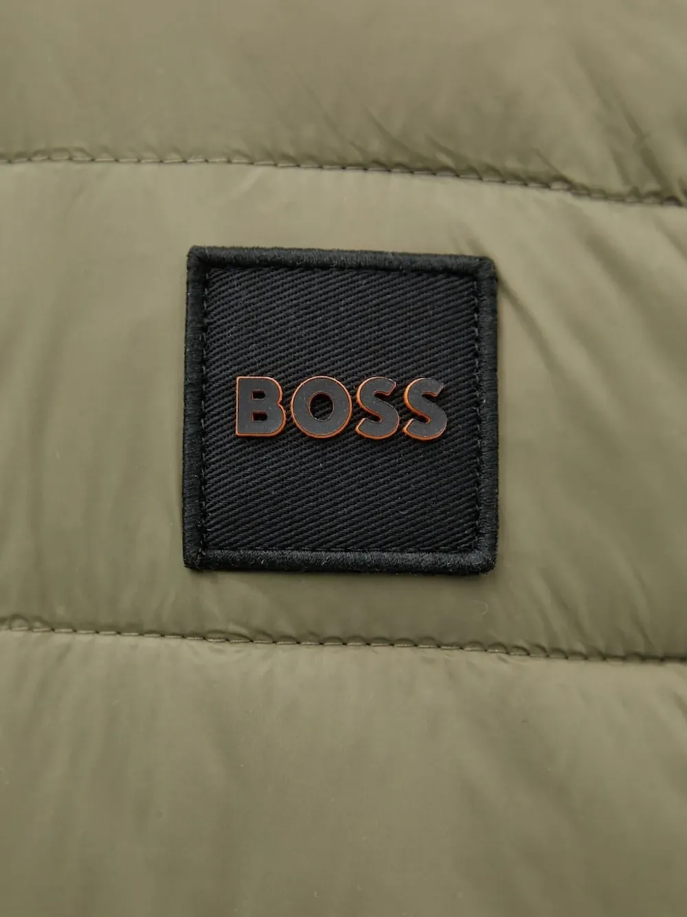 BOSS Gewatteerd jack met logoplakkaat Groen