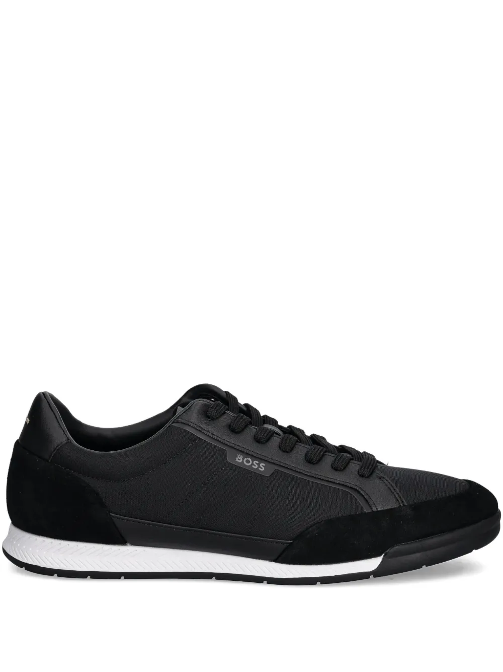 BOSS panelled lace-up low-top sneakers Black