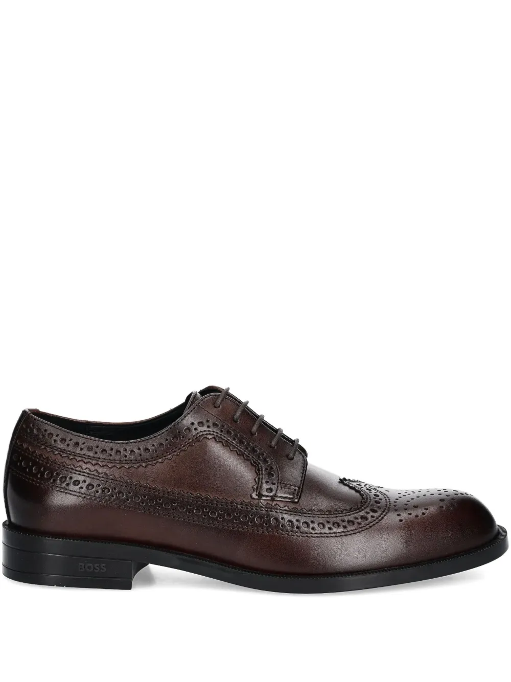 Hugo Boss Brogue Lace-up Shoes In Brown