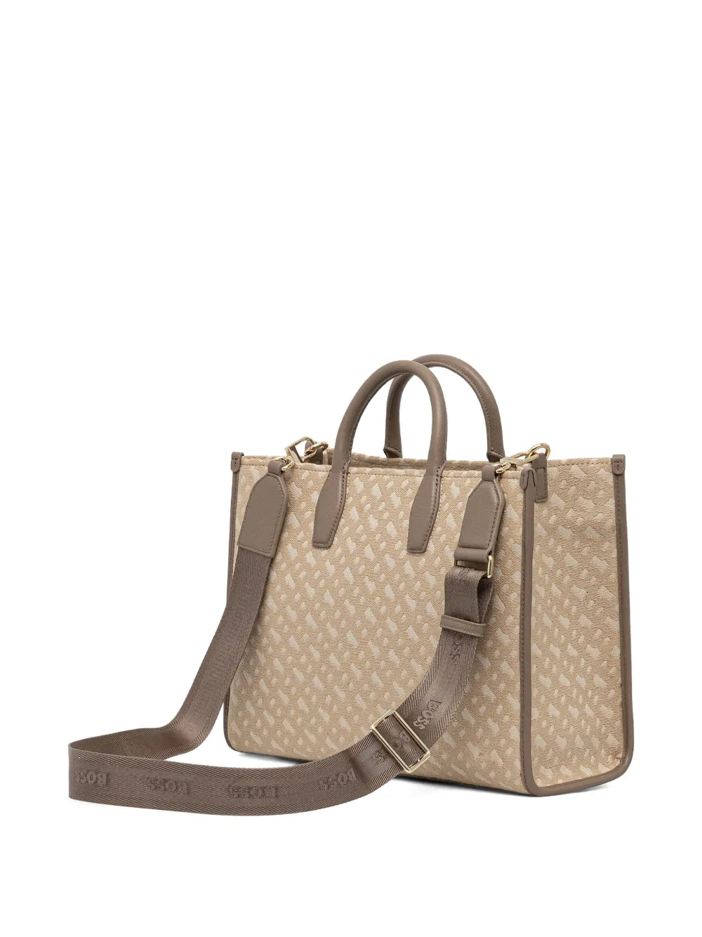 BOSS logo-plaque tote bag - Beige