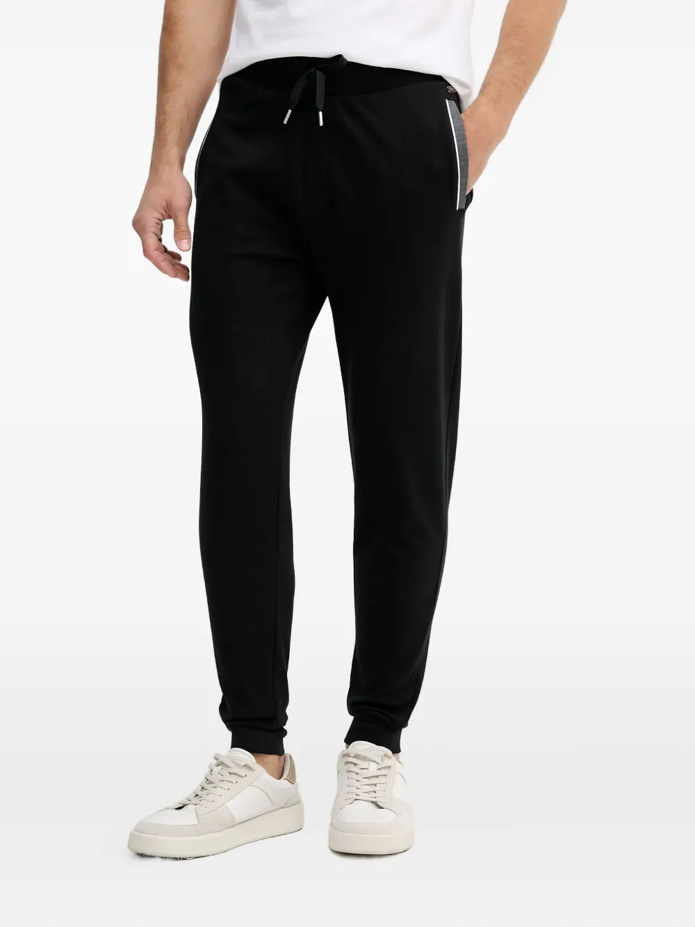 BOSS Broek met trekkoord Zwart