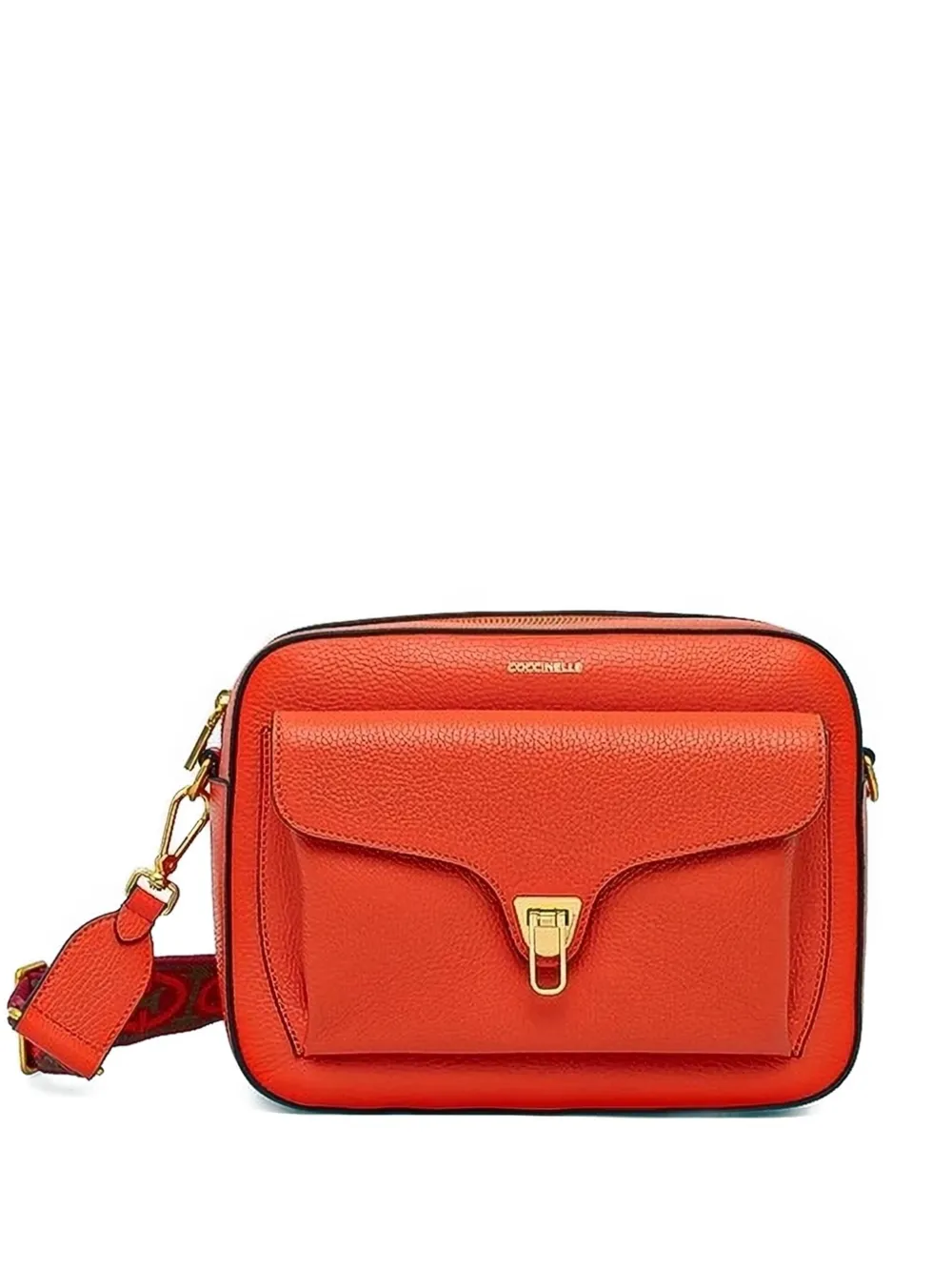 Coccinelle flap pocket cross body bag | Orange | Image 1