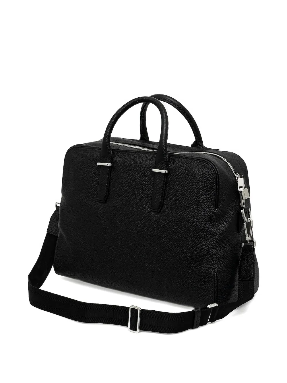 Hugo Boss Leather Top-handle Holdall In Black