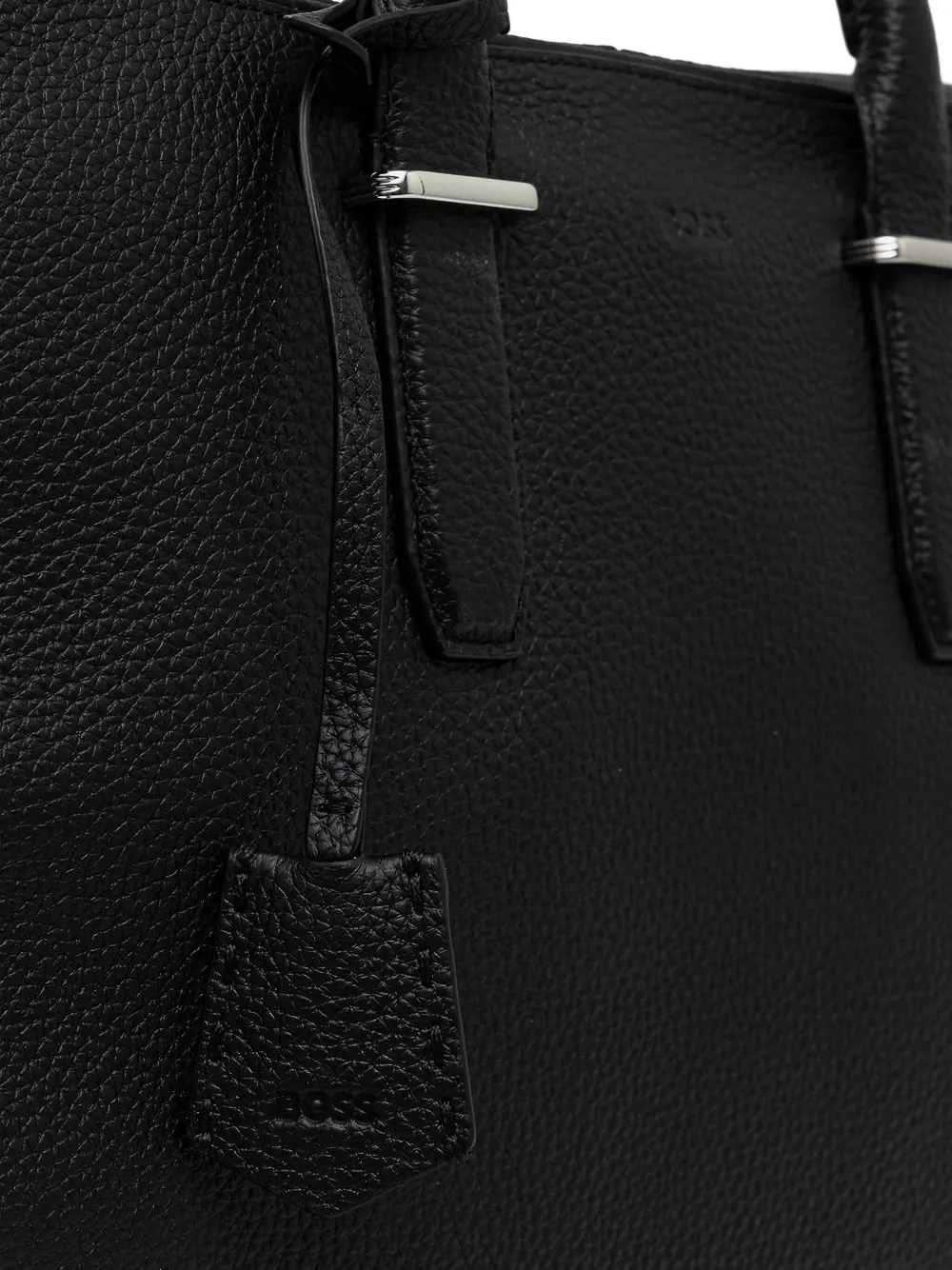 Hugo Boss Leather Top-handle Holdall In Black