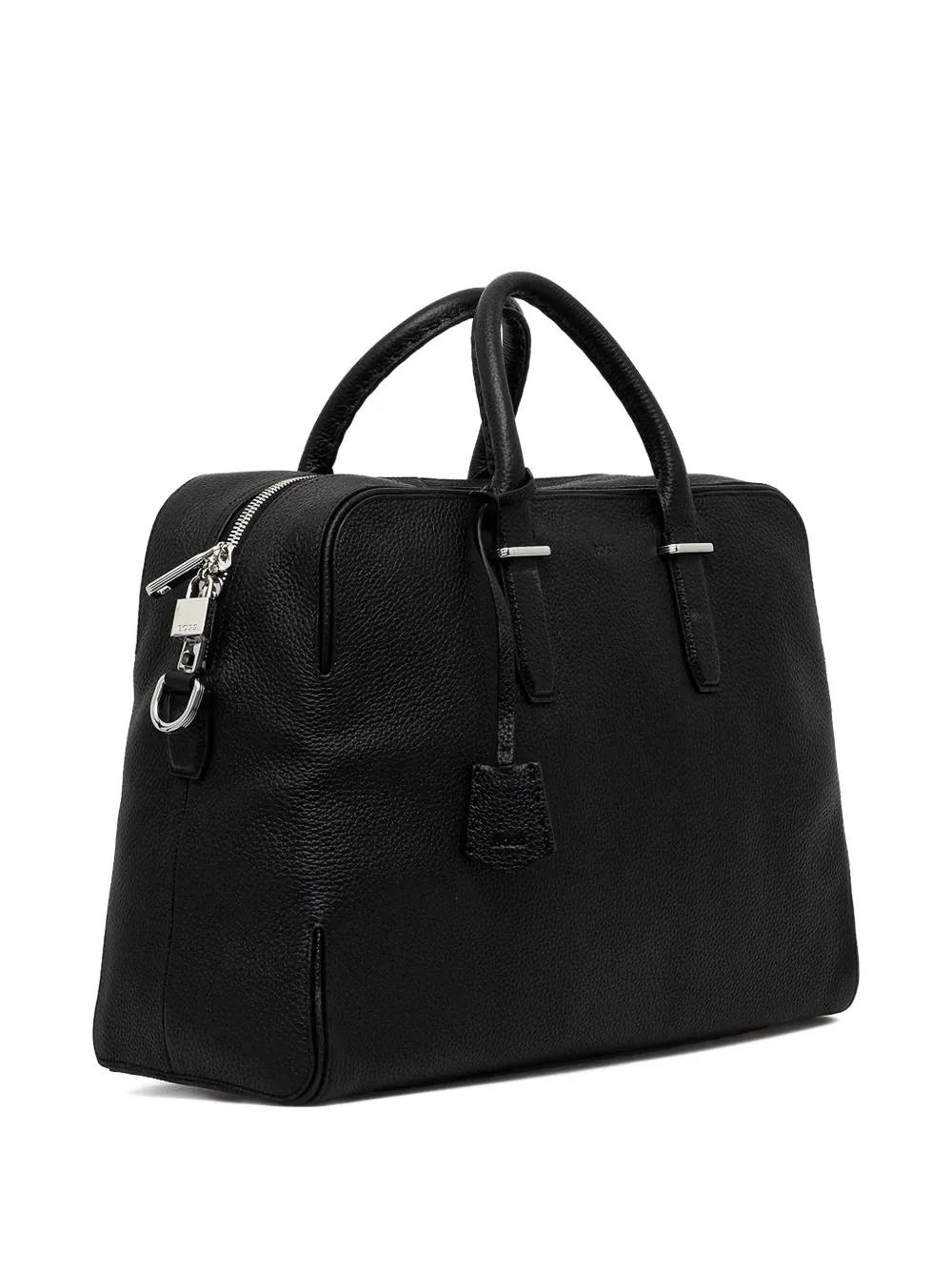 Hugo Boss Leather Top-handle Holdall In Black