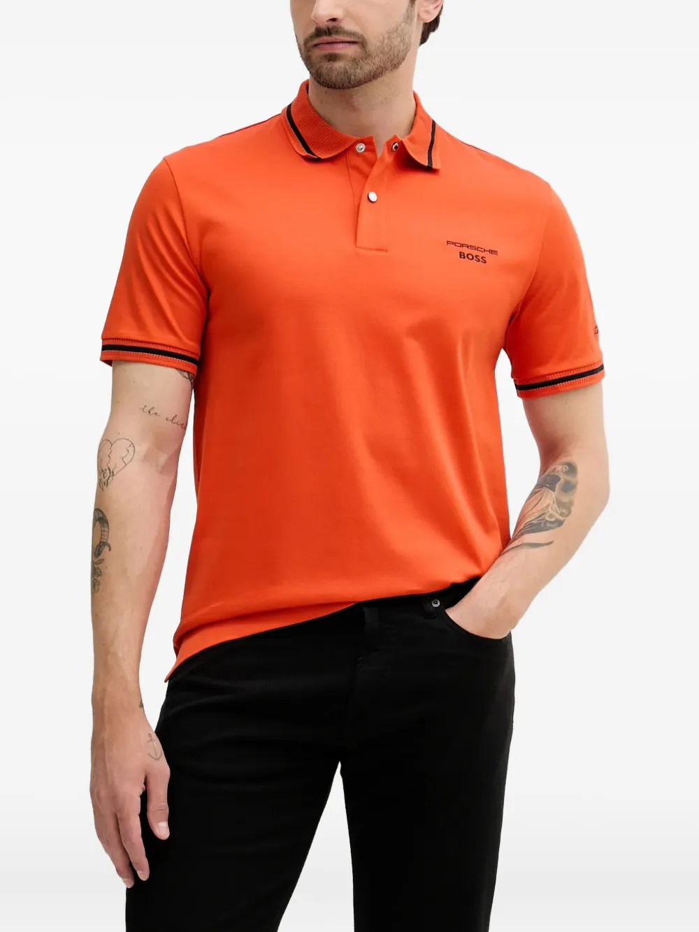 x Porsche Parris ribbed-collar polo shirt