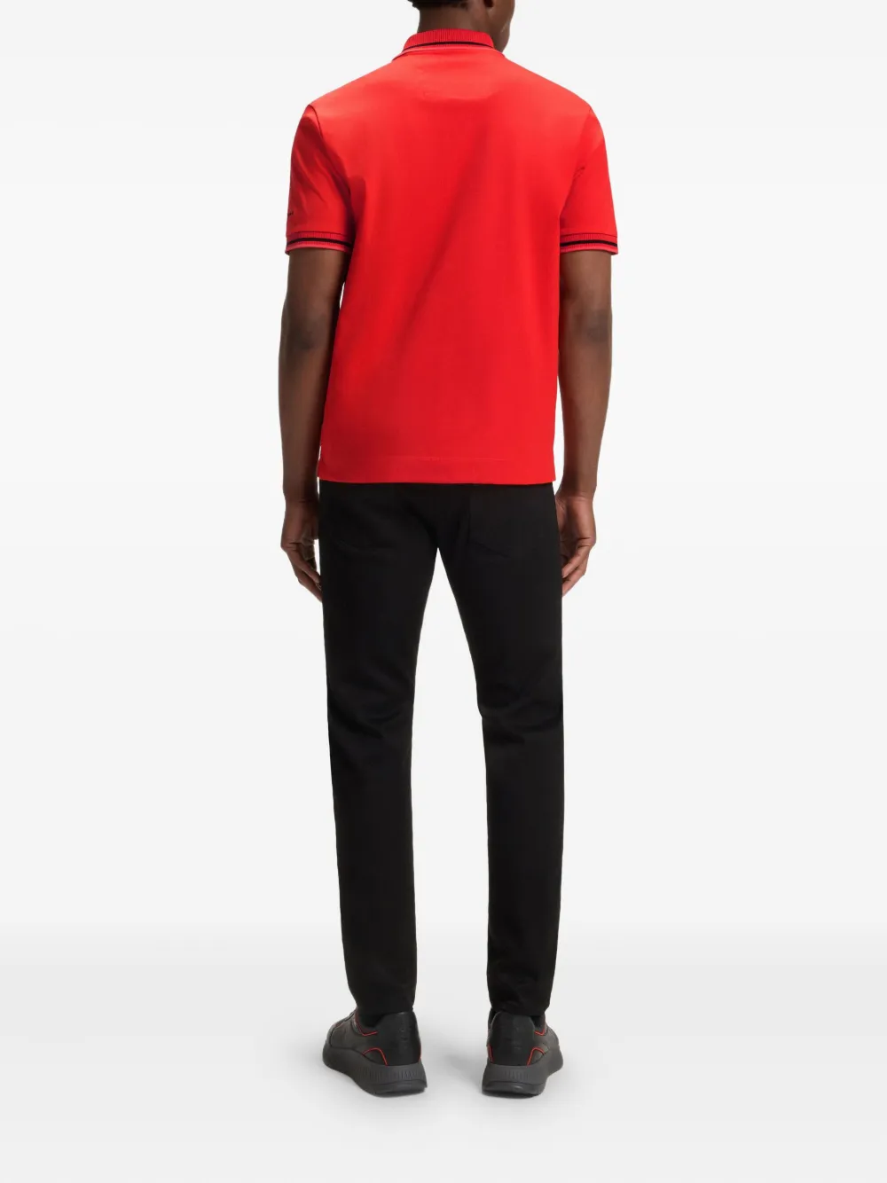 BOSS x Porsche Paris poloshirt met geribbelde kraag Oranje