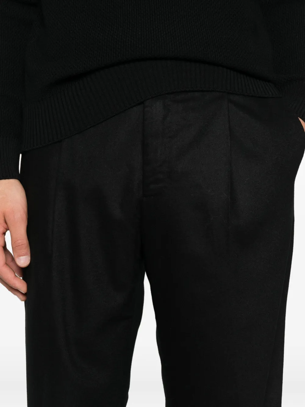 PT Torino pleat-detail trousers Zwart
