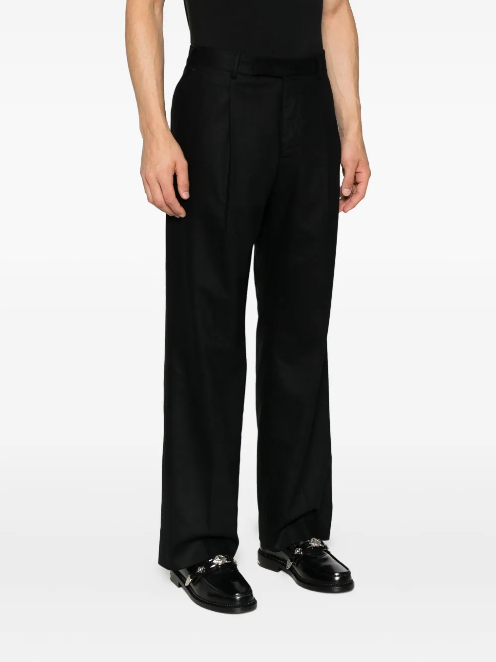 PT Torino pleat-detail trousers Zwart