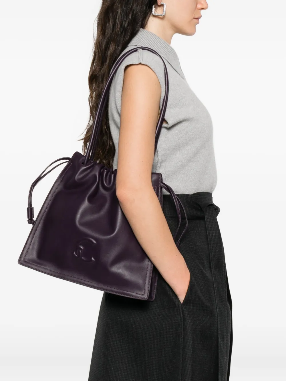 Coccinelle Grote Dulse shopper met logo-reliëf - Paars
