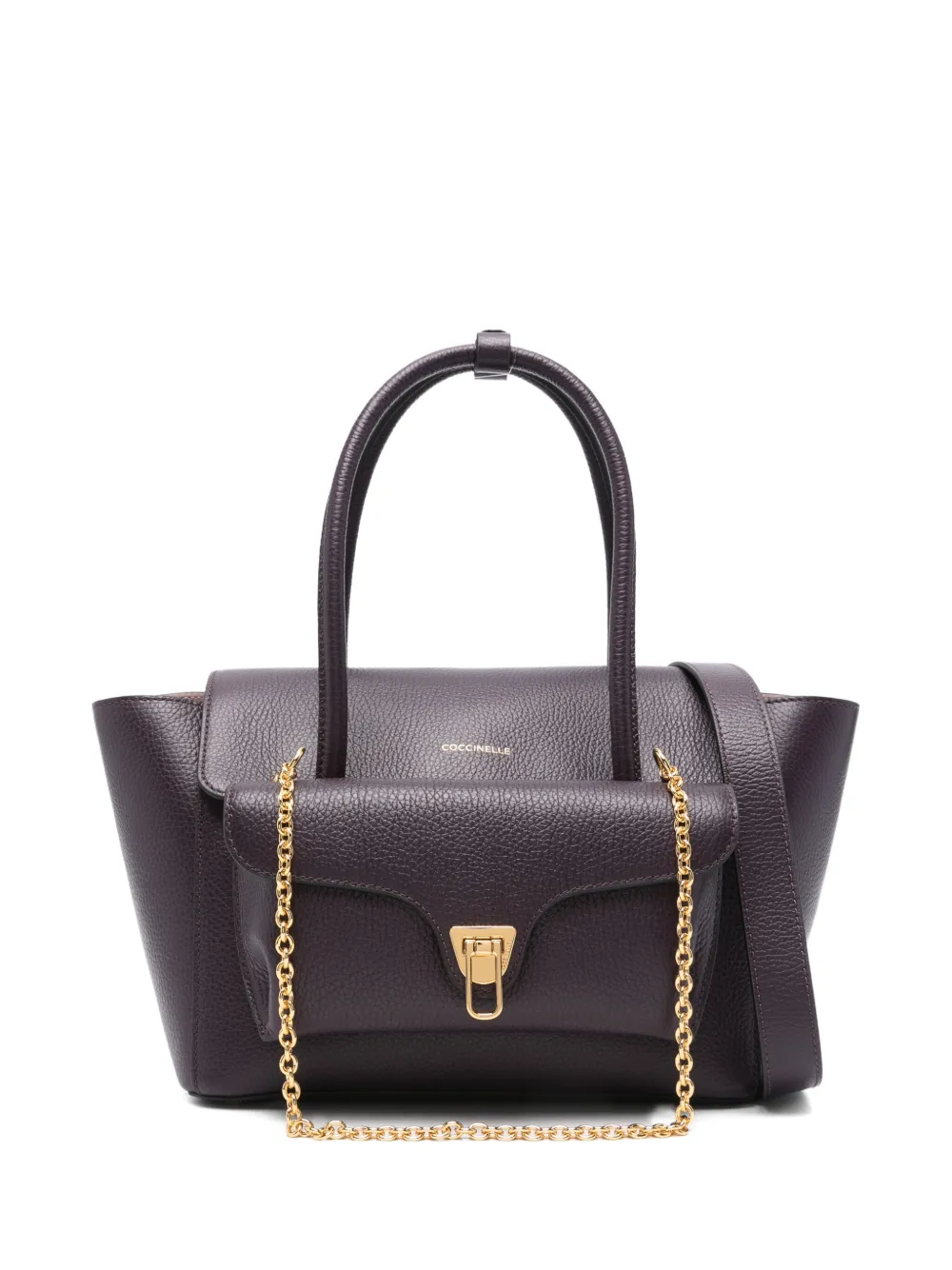 chain-detail top-handle tote bag