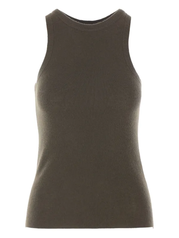 Co Cashmere Crew-neck Top in Brown