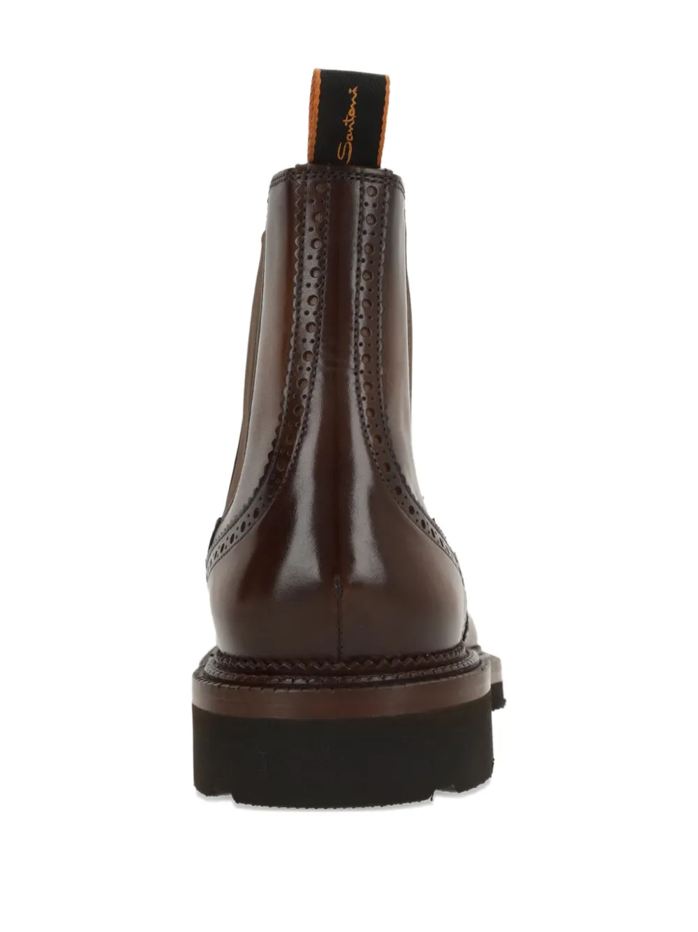 Santoni Chelsea laarzen met brogue detail Bruin