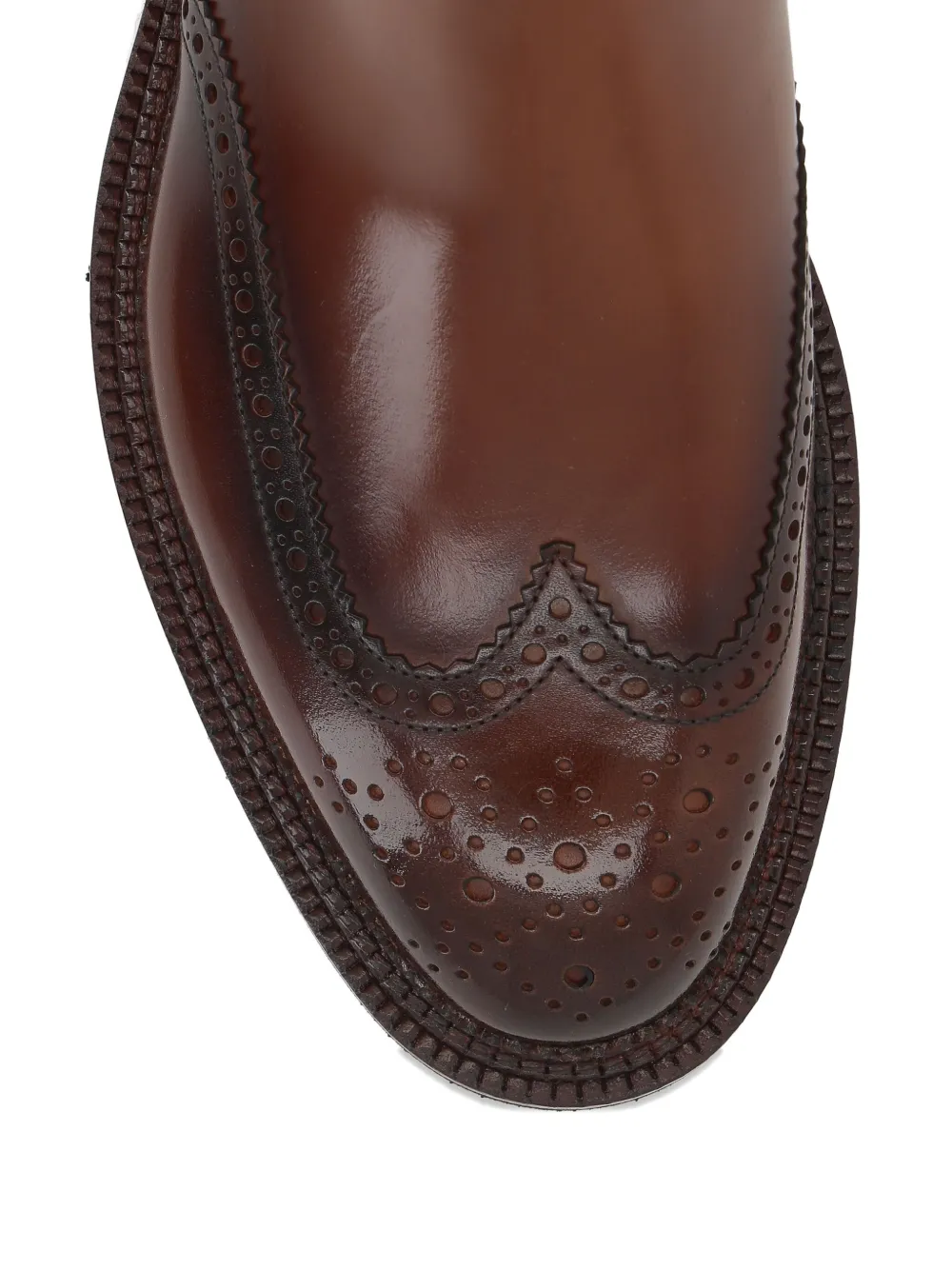 Santoni Chelsea laarzen met brogue detail Bruin