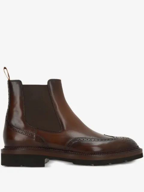 Santoni brogue-detail chelsea boots
