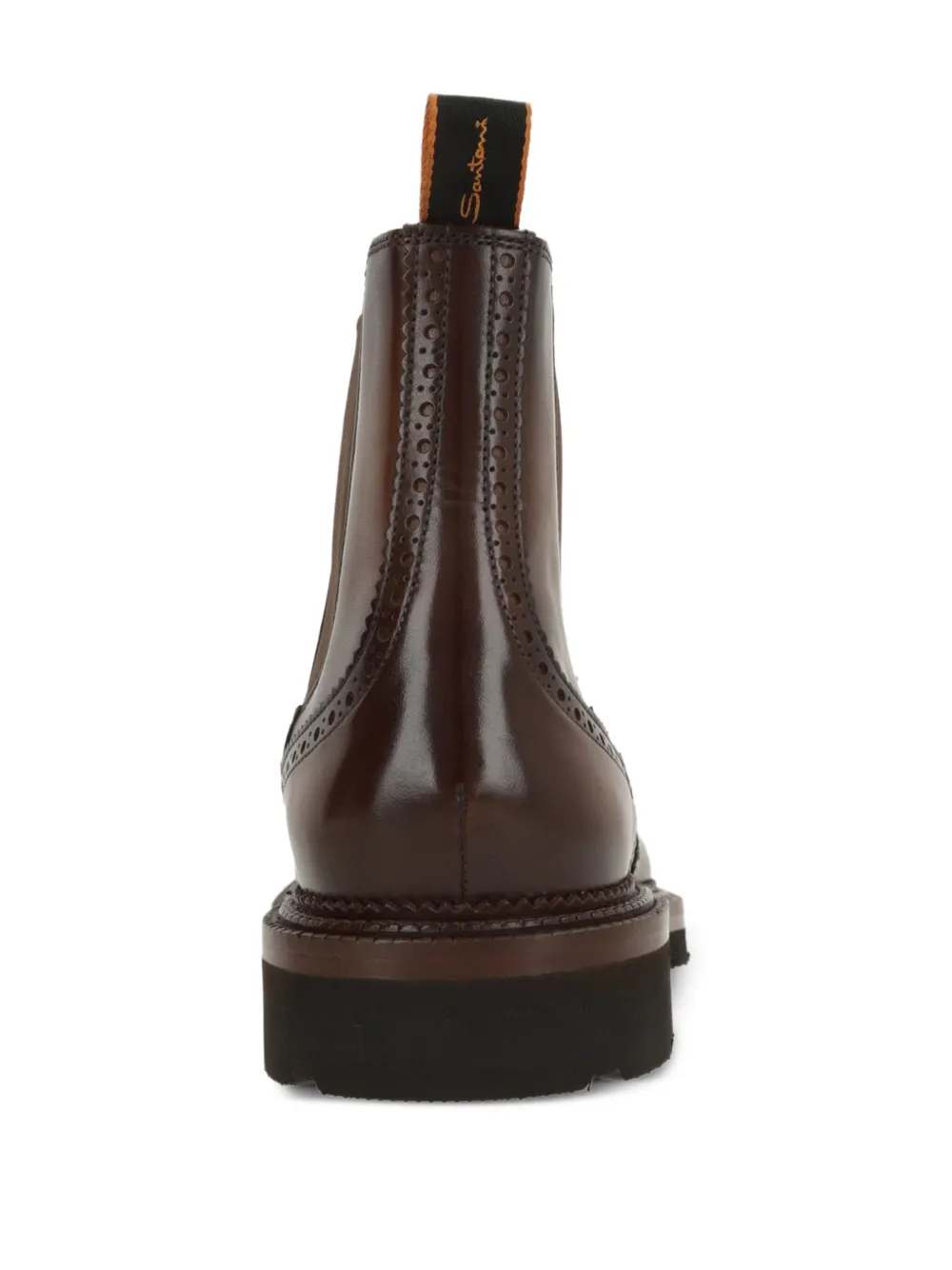 Santoni Chelsea laarzen met brogue detail Bruin