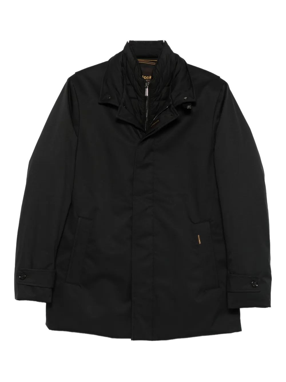 Moorer quilted high-neck jacket Zwart