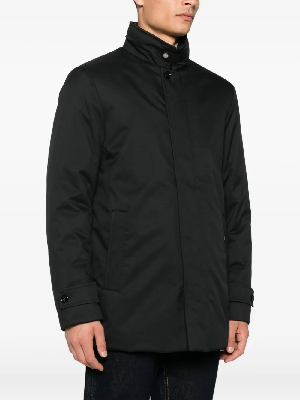 Moorer quilted high-neck jacket Zwart