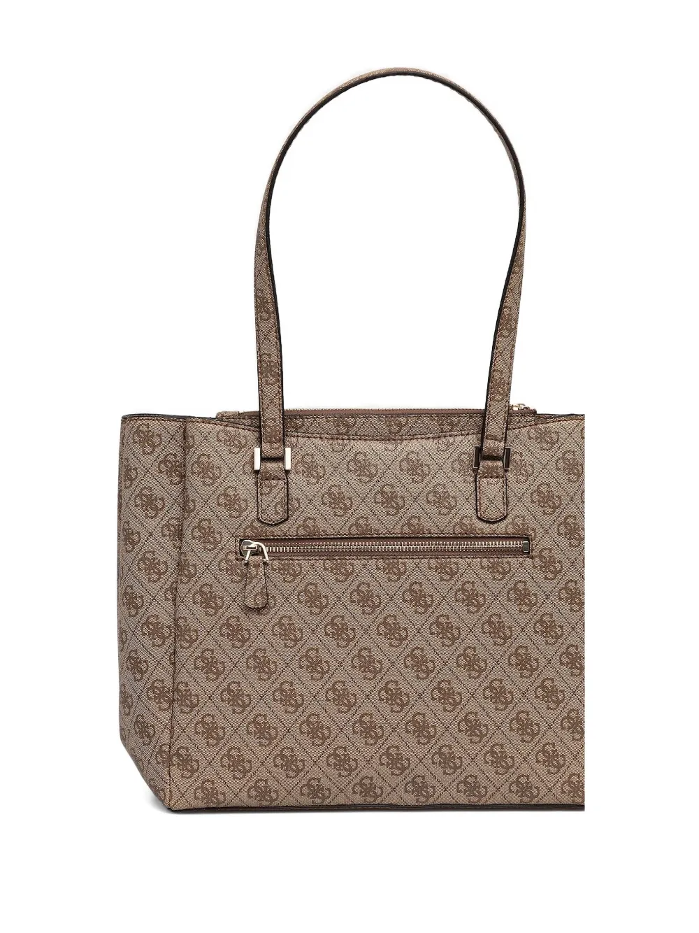 Guess Usa Logo-plaque Top-handle Tote Bag In Neutral