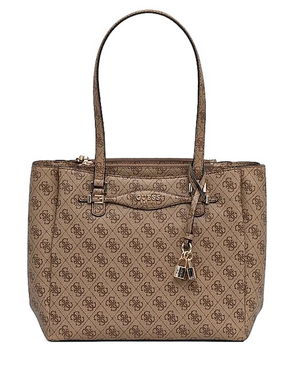 GUESS USA logo-plaque top-handle tote bag | Neutrals | Image 1