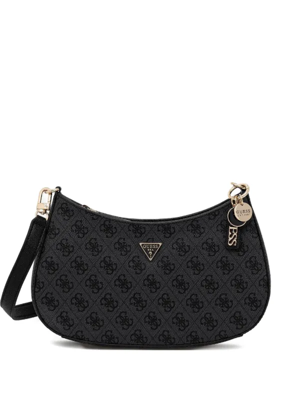GUESS USA Noelle 4G Curved Shoulder Bag Black FARFETCH UK